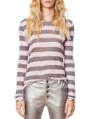 Zadig & Voltaire Willy Striped Foil-trim Tee