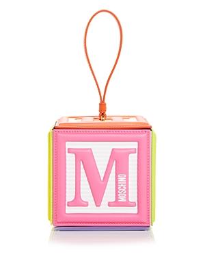 Moschino Alphabet Block Leather Wristlet Bag