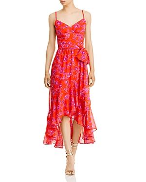 Eliza J Side Tie Floral Chiffon Midi Dress