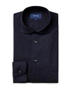 Eton Cotton & Silk Textured Garment Washed Contemporary Fit Shirt