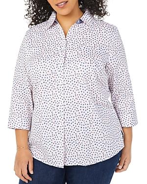 Foxcroft Plus Ava Demure Dots Print Top