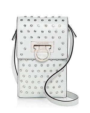 Salvatore Ferragamo Mufasa Studded Leather Phone Crossbody