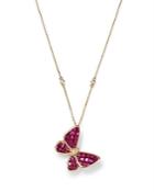 Bloomingdale's Ruby & Diamond Butterfly Pendant Necklace 14k Yellow Gold, 18 - 100% Exclusive