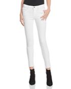 Frame Le Skinny De Jeanne Raw Stagger Jeans In Blanc