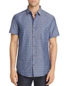 Sovereign Code Antz Short-sleeve Geometric Jacquard Slim Fit Shirt