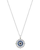 Bloomingdale's Blue Sapphire & Diamond Evil Eye Pendant Necklace In 14k Yellow Gold, 18 - 100% Exclusive