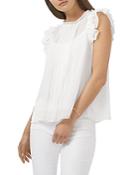 1.state Flutter Sleeve Sheer Blouse