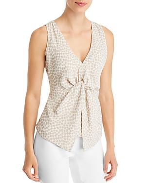 T Tahari Printed Twist Front Blouse