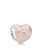 Pandora Charm - Sterling Silver & Enamel Pink Bow Heart, Moments Collection
