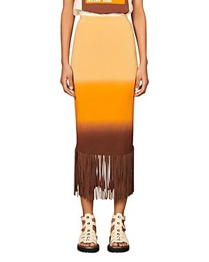 Sandro Aldira Dip Dyed Fringe Skirt