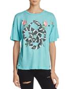 Wildfox Destroyed Sonic Snake Charmer Graphic Tee