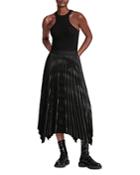 Allsaints Phia Pleated Snake Print Skirt