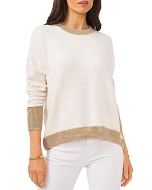 Vince Camuto Border Trim Crewneck Sweater
