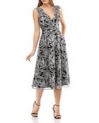 Carmen Marc Valvo Infusion Floral-embroidered Fit & Flare Dress