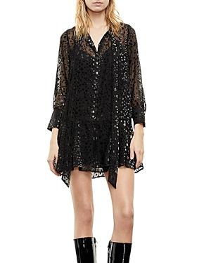 The Kooples Sparkle Star Sheer Mini Dress