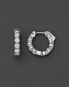 Diamond Hoop Earrings In 14k White Gold, 1.0 Ct. T.w.