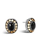 John Hardy Sterling Silver And 18k Bonded Gold Dot Earrings With Black Onyx - 100% Exclusive