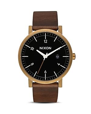 Nixon Rollo Brown Leather Watch, 42mm