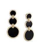David Yurman 18k Yellow Gold Dy Elements Triple Drop Earrings With Black Onyx