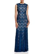 Aqua Sleeveless Lace Gown - 100% Exclusive