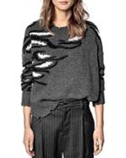 Zadig & Voltaire Starry Intarsia Distressed Sweater