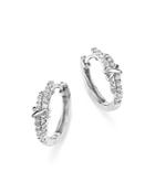 Diamond Double Row Small Hoop Earrings In 14k White Gold, .25 Ct. T.w. - 100% Exclusive
