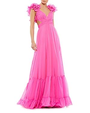 Mac Duggal Rosette Chiffon Gown