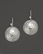 Ippolita Medium Hammered Sterling Silver Dome Disk Earrings With Diamond
