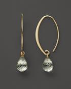 14k Yellow Gold Simple Sweep Earrings With Prasiolite - 100% Exclusive