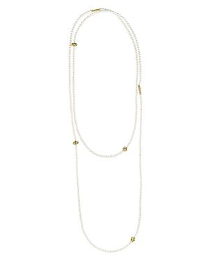Lagos 18k Gold And Cultured Freshwater Pearl Single Strand Caviar Icon Station Necklace, 34