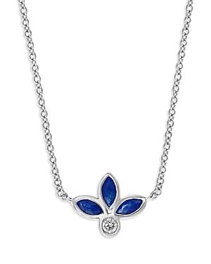 Bloomingdale's Blue Sapphire & Diamond Pendant Necklace In 14k White Gold, 18 -100% Exclusive