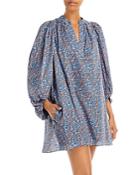 Vanessa Bruno V Neck Puff Sleeve Mini Dress