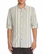 John Varvatos Star Usa Renold Striped Regular Fit Roll-tab Linen Shirt