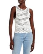Alice And Olivia Reva Faux Pearl Embellished Crochet Top