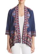 Johnny Was Frederique Embroidered Linen Open Cardigan