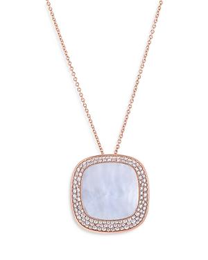 Roberto Coin 18k Rose Gold Carnaby Street Diamond & Mother Of Pearl Pendant Necklace, 28
