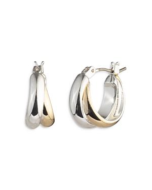 Lauren Ralph Lauren Two Tone Interlocking Hoop Earrings