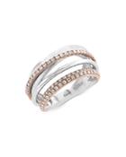 Bloomingdale's Diamond Crossover Band In 14k White & Rose Gold, 0.45 Ct. T.w. - 100% Exclusive