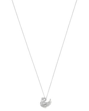 Bloomingdale's Pave Diamond Swan Pendant Necklace In 14k White Gold, 0.40 Ct. T.w. - 100% Exclusive