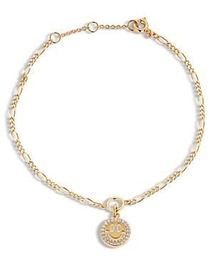 Aoja By Nadri Cheeky Smiley Face Charm Link Bracelet