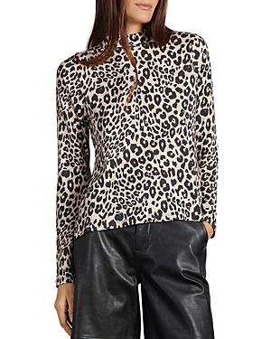 Sanctuary Perfect Animal Print Mock Neck Tee