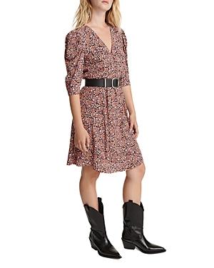 The Kooples Floral Print Puff Sleeve Mini Dress