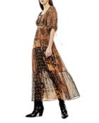 The Kooples Patchwork Print Maxi Dress
