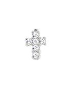 Meira 14k White Gold Diamond Cross Stud Single Earring