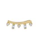 Zoe Chicco 14k Yellow Gold Round & Baguette Diamond Curved Bar Ear Shield
