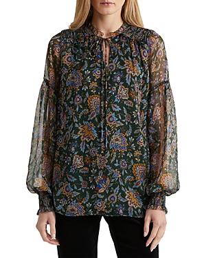 Ralph Lauren Ascot Print Georgette Blouse