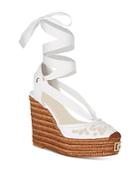 Dolce & Gabbana Women's Tie Up Wedge Sandals