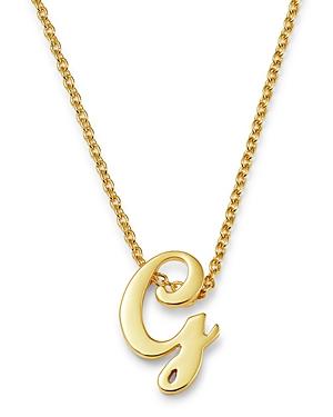 Roberto Coin 18k Yellow Gold Cursive Initial Necklace, 16