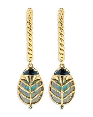 Capucine De Wulf Scarab Hoop Drop Earrings