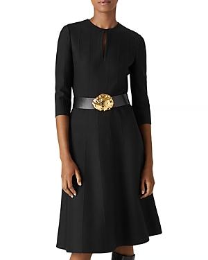 St. John Ottoman Belted Sweater Dress